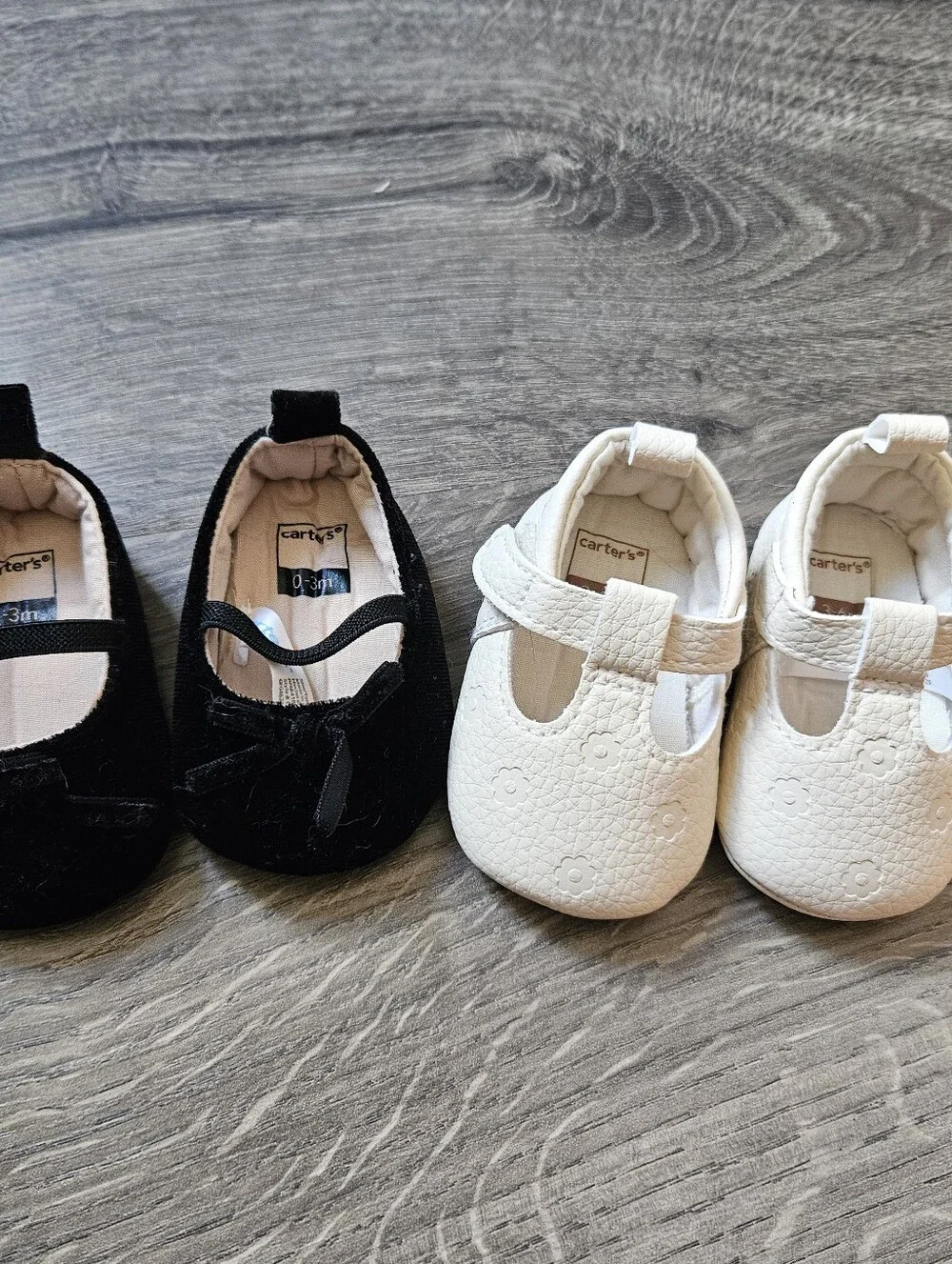 Carter's Baby Shoes, Black And White Pair